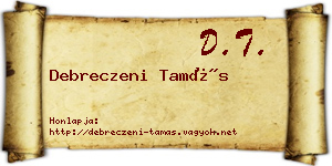 Debreczeni Tamás névjegykártya