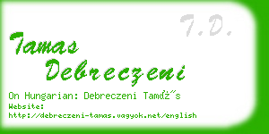 tamas debreczeni business card